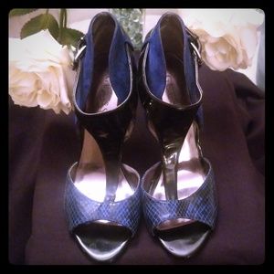 Royal Blue and Patent Leather heel
